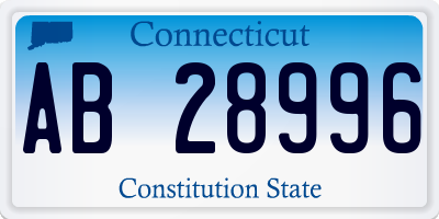 CT license plate AB28996