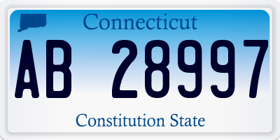 CT license plate AB28997