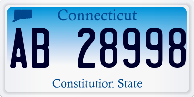 CT license plate AB28998