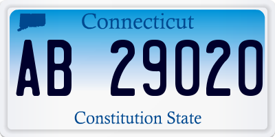 CT license plate AB29020