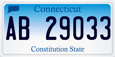 CT license plate AB29033