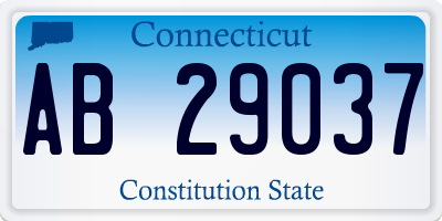 CT license plate AB29037