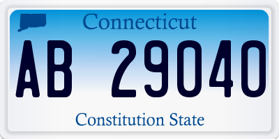 CT license plate AB29040