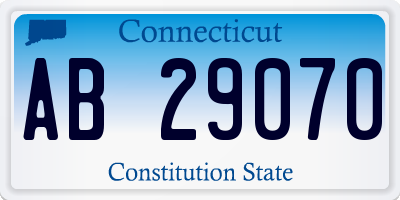 CT license plate AB29070