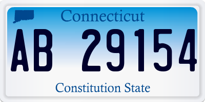 CT license plate AB29154