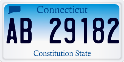 CT license plate AB29182