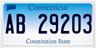CT license plate AB29203