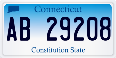 CT license plate AB29208