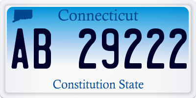 CT license plate AB29222