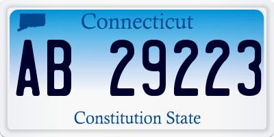 CT license plate AB29223