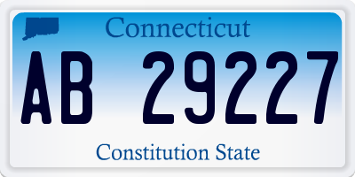 CT license plate AB29227