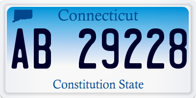 CT license plate AB29228