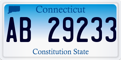 CT license plate AB29233