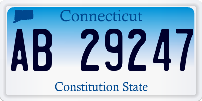 CT license plate AB29247