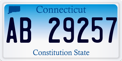CT license plate AB29257