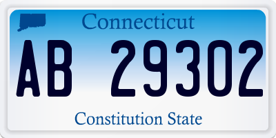 CT license plate AB29302