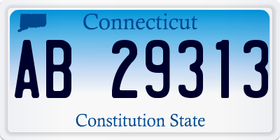 CT license plate AB29313