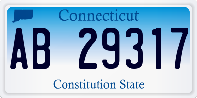 CT license plate AB29317