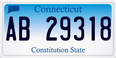 CT license plate AB29318