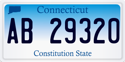 CT license plate AB29320