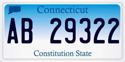 CT license plate AB29322