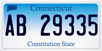 CT license plate AB29335