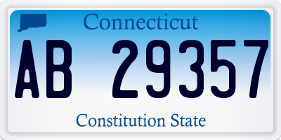 CT license plate AB29357