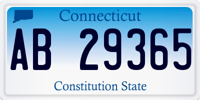 CT license plate AB29365