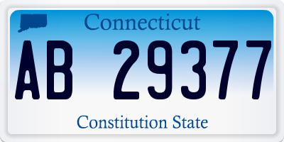 CT license plate AB29377