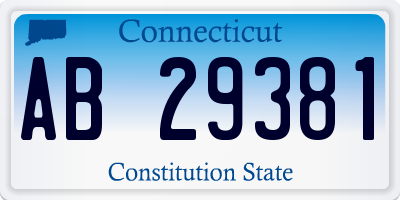 CT license plate AB29381