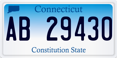 CT license plate AB29430