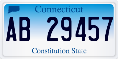 CT license plate AB29457