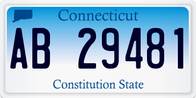 CT license plate AB29481