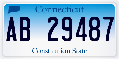 CT license plate AB29487
