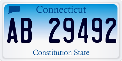 CT license plate AB29492