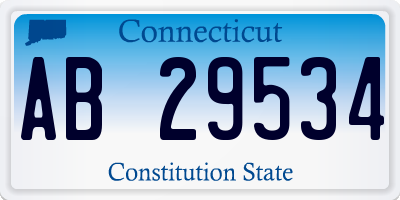 CT license plate AB29534