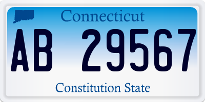 CT license plate AB29567