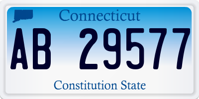 CT license plate AB29577