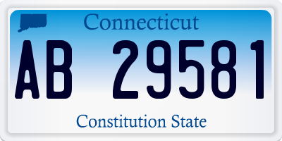 CT license plate AB29581