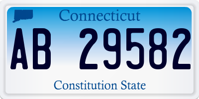 CT license plate AB29582