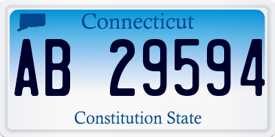 CT license plate AB29594