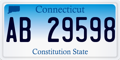 CT license plate AB29598
