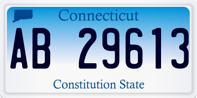 CT license plate AB29613