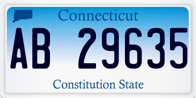 CT license plate AB29635
