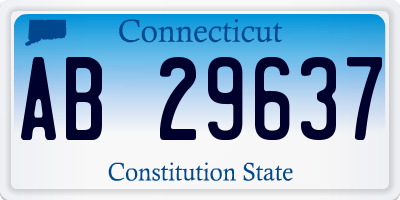 CT license plate AB29637