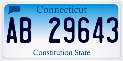 CT license plate AB29643