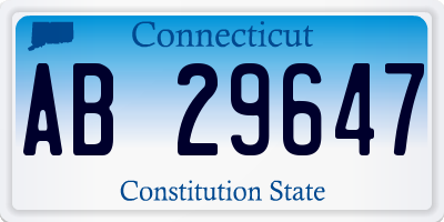 CT license plate AB29647
