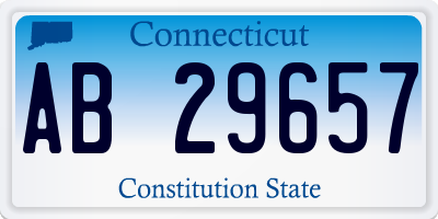 CT license plate AB29657