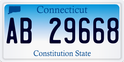 CT license plate AB29668