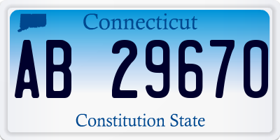 CT license plate AB29670